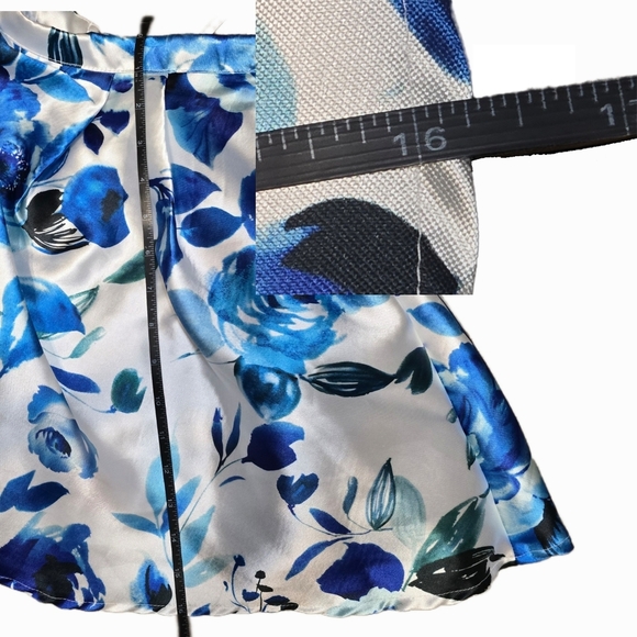 B. Darlin 2-Piece Semi-Formal Blue Floral Dress - Juniors Size 1/2 - Picture 11 of 12